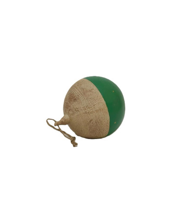 Bola de Navidad Verde y Madera 10 cm Alparamis