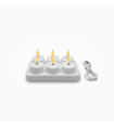 Velas Tealights LED Blancas x 6 con Base de Recarga USB Alparamis
