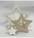 Adorno de 3 Estrellas de Madera Encastrables 25 cm
