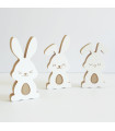 Adorno de Madera Conejos de Pascua x 3