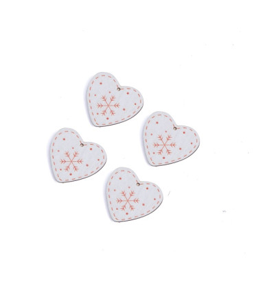 4 Broches Corazon Enchapado Alparamis