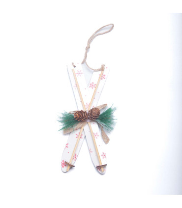 Adorno Navideño de Tela y Madera Rojo y Blanco 19 cm Alparamis