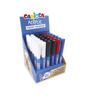 Marcadores Acrylic Punta Pincel Carioca x 36 con Display
