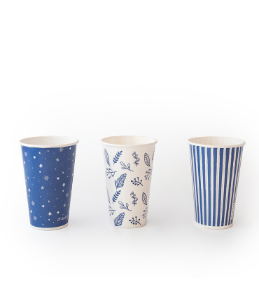 12 Paquetes De 8 Vasos Azules