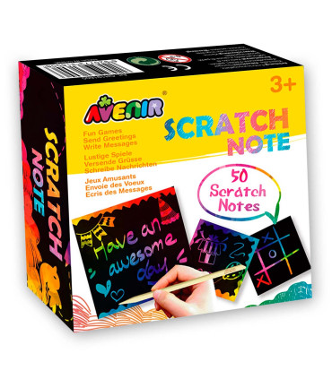 Scratch Note Block 12 Pz en 2 Diseños con Exhibidor Avenir