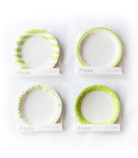 12 Paquetes De 6 Platos de Polipapel Verdes