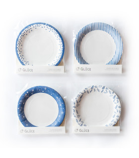 12 Paquetes De 6 Platos de Polipapel Azules