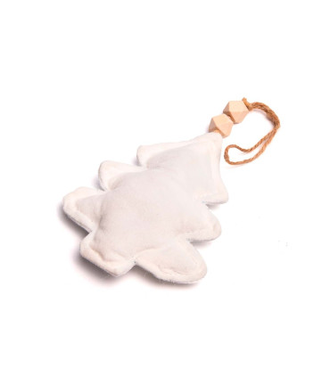 Adornos Navideños Colgantes de Tela 17 cm x 2 Crema Alparamis