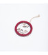 Adorno para el Árbol de Tela y Madera Rojo y Blanco 10 cm Alparamis