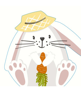 Servilletas Troqueladas 33 x 33 cm Silhouette Bunny with Hat