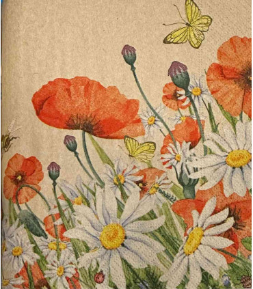 Servilletas Recicladas 33 x 33 cm Floral Poppies