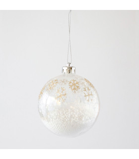 Bola Transparente con Copos Dorados 8 cm Alparamis