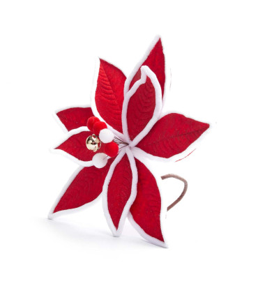 Adorno Estrella Federal Roja Borde Blanco 30 cm Alparamis A24-3804