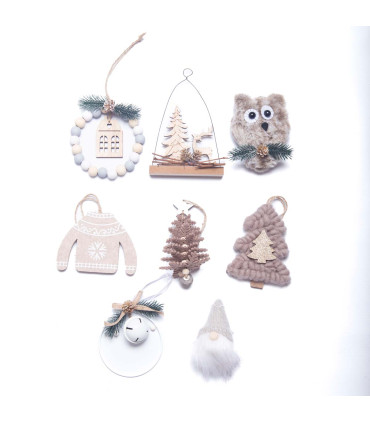 Adorno para Colgar Figura Marrón y Gris 13 cm Alparamis