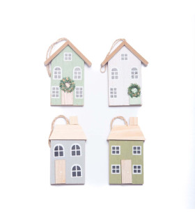 Adorno de Madera Casita 12 cm Alparamis