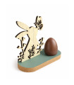 Adorno de Madera Conejo de Pascua con Base