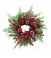 Corona Navideña Verde con Bayas Rojas 56 cm Alparamis