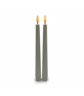 2 Velas Tapper LED Blancas 22 cm Función Touch Top Alparamis