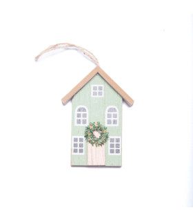 Adorno de Madera Casita 12 cm Alparamis