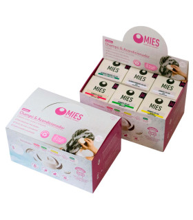 Caja Exhibidora con 18 Shampoo y Acondicionadores Sólidos Mies