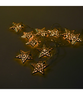 Guirnalda de 10 Estrellas LED 4 cm Doradas Alparamis