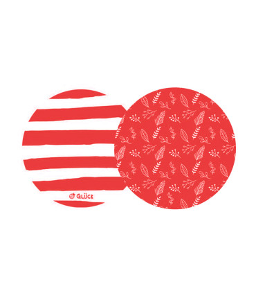 Posavasos Rayas y Hojas Rojas x 8