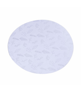 12 Paquetes De 10 Platos De Sitio Rayas Y Hojas Plateadas