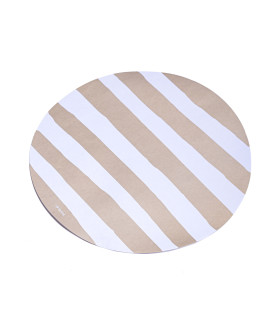 12 Paquetes De 10 Platos De Sitio Rayas Y Hojas Doradas