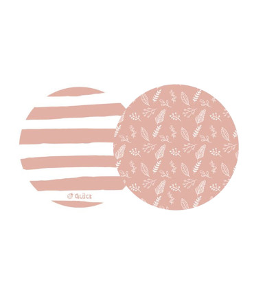 Posavasos Rayas y Hojas Rosas x8