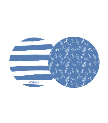 Posavasos Rayas y Hojas Azules x8