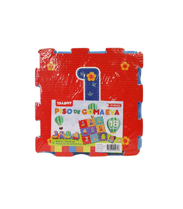 Piso de Goma Eva - Trenes y Números 91 x 91 cm