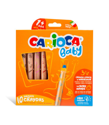 Crayón Lápiz Acuarela 3 en 1 Baby Carioca x 10