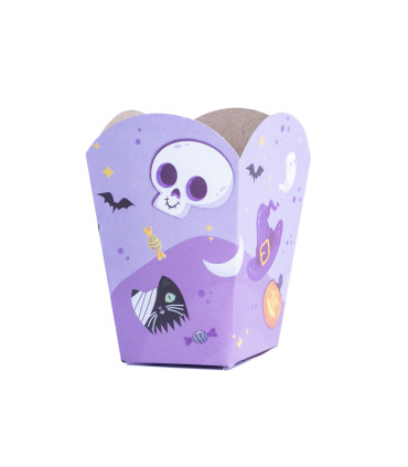 Cajas de Pop Corn Violeta de Halloween x 10
