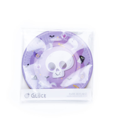 Platos Violetas de Halloween x 8