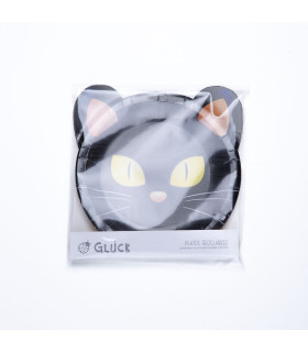 Platos de Cartón Gato Negro de Halloween x 8