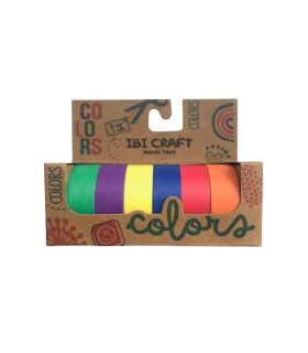 Washi Tape Box 6 Rollos de 5 m Rainbow Ibicraft