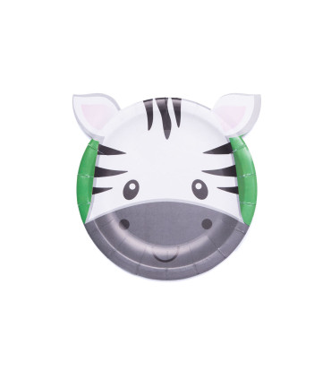 Plato de Cartón Animalitos Cebra x 6