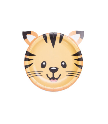 Plato de Cartón Animalitos Tigre x 6
