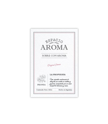 Sobre con Aroma 12 g Línea Clásica Peonia Espacio Aroma