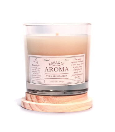 Vela de Soja Aromática 250 g Línea Clásica Jengibre Espacio Aroma