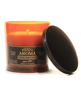 Vela de Soja Aromática 250 g Línea Black Cedro y Violetas Espacio Aroma