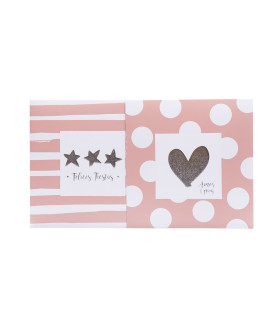 Tarjetas Stamping Rayas y Lunares Rosas - PACK x 12