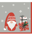 Servilletas 33 x 33 cm Gnome with Gifts Xmas
