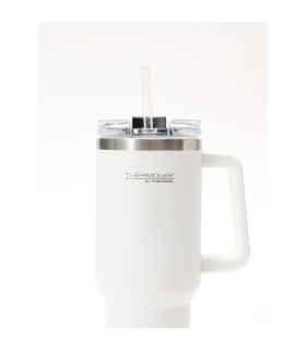 Taza de Viaje Térmica 1200 ml con Asa y Sorbete Thermos Blanco