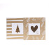 Tarjetas Stamping Rayas y Hojas Doradas - PACK x 12