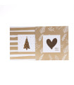 Tarjetas Stamping Rayas y Hojas Doradas - PACK x 12