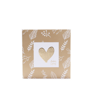 Tarjetas Stamping Rayas y Hojas Doradas - PACK x 12