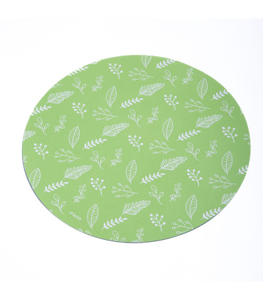 12 Paquetes de 10 Platos de Sitio Rayas y Hojas Verde Manzana