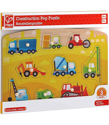 Puzzle 10 Piezas Vehiculos De Construccion Hape