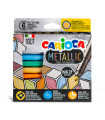 Marcadores Punta Maxi de Colores Metálicos Carioca x 6